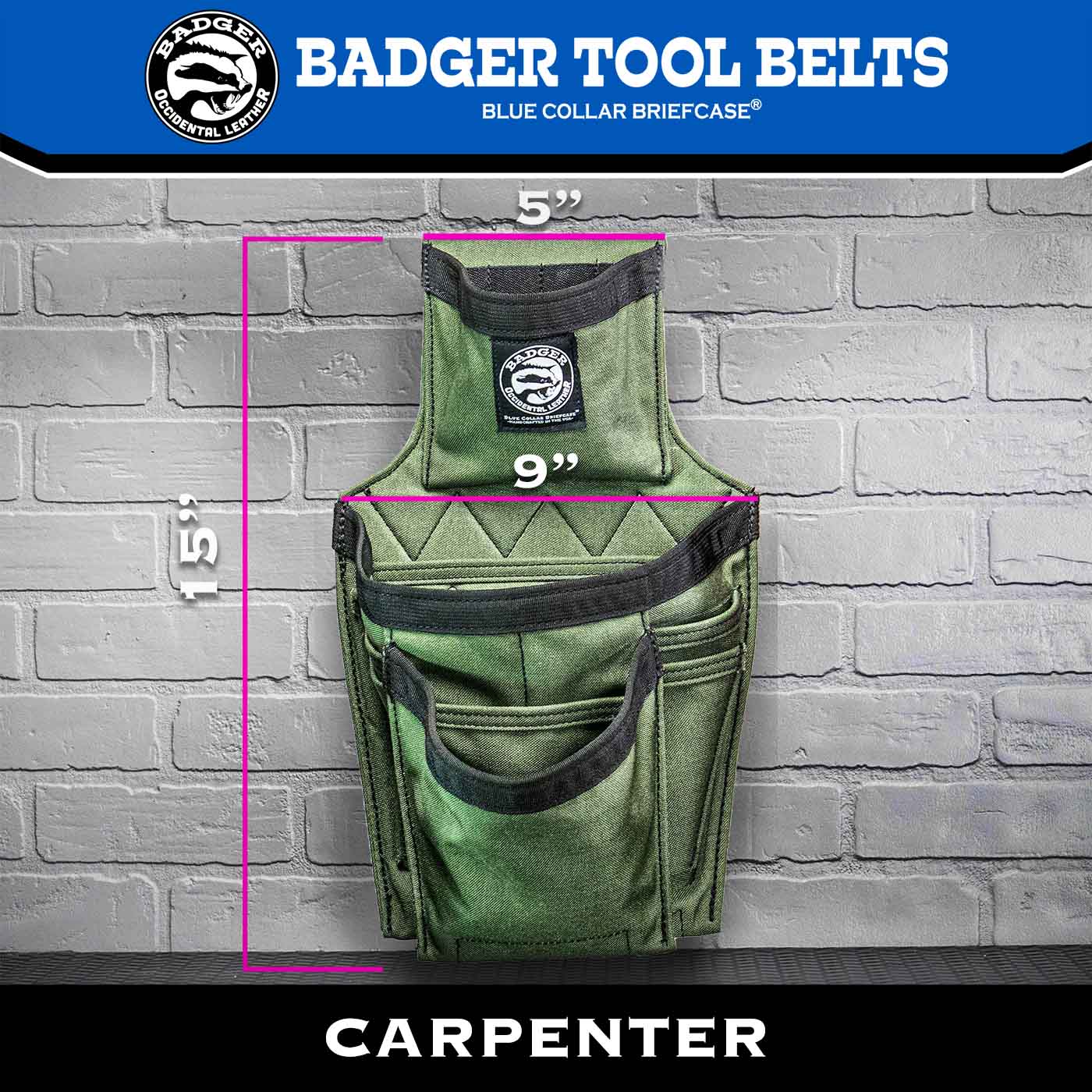 Carp Dimensions Carpenter Fastener Bag size/dimensions