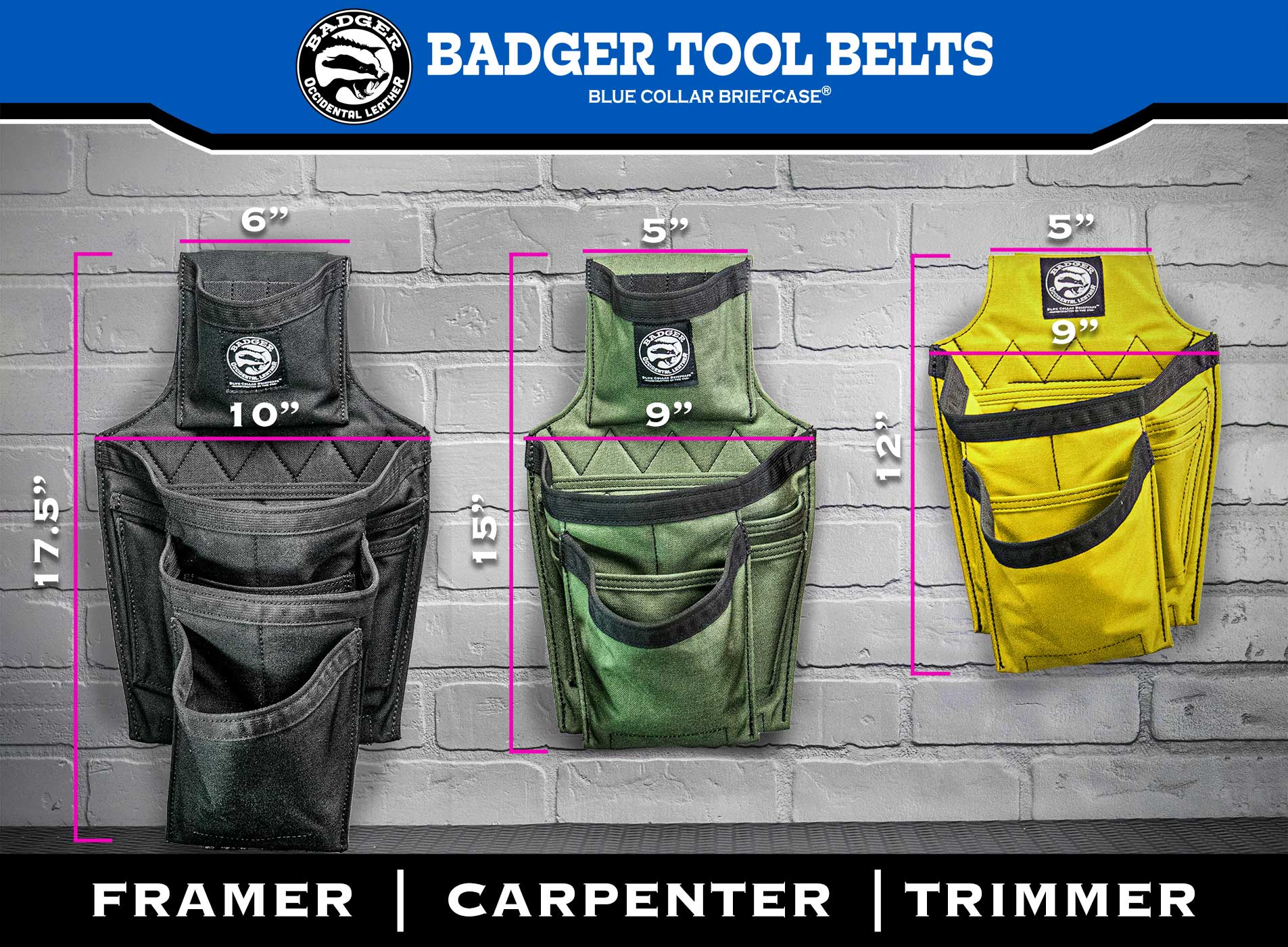 All-Sets-Dimensions Badger Bag Size Comparison